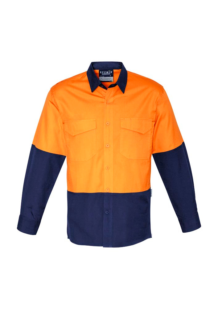 Syzmik Mens Rugged Cooling Hi Vis Long Sleeve Shirt ZW128