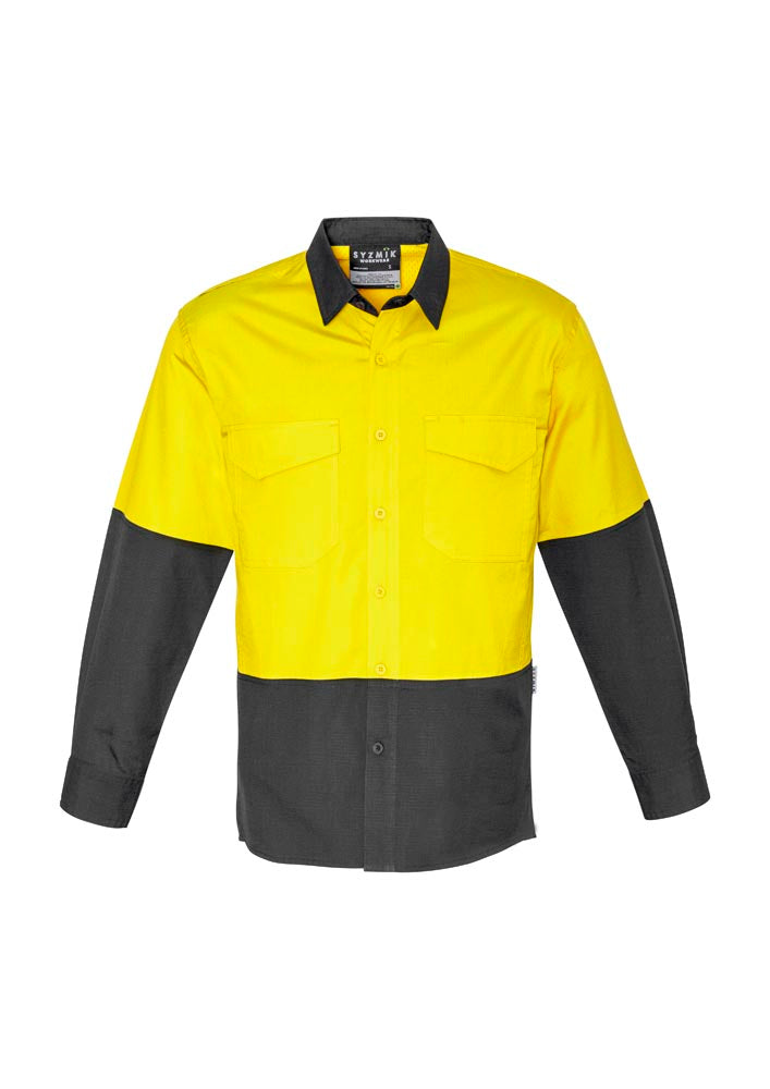 Syzmik Mens Rugged Cooling Hi Vis Long Sleeve Shirt ZW128