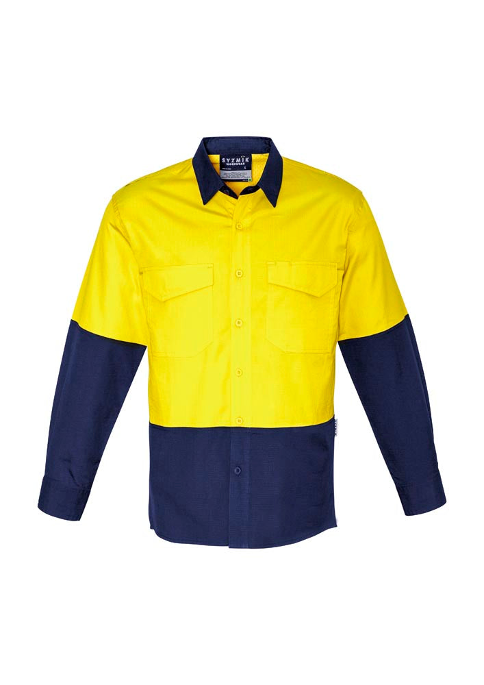 Syzmik Mens Rugged Cooling Hi Vis Long Sleeve Shirt ZW128