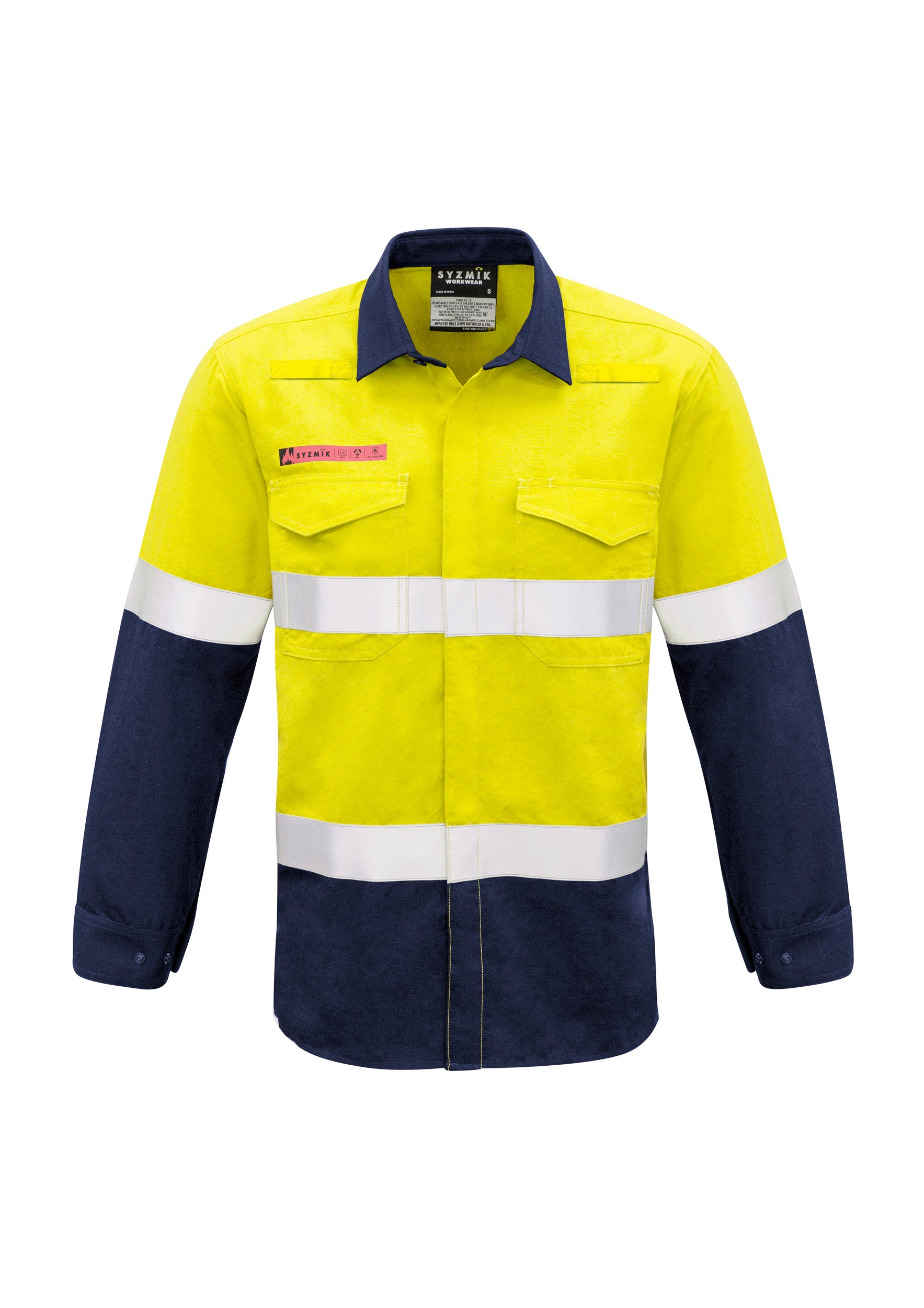 Syzmik Mens FR Hooped Taped Spliced Shirt ZW132