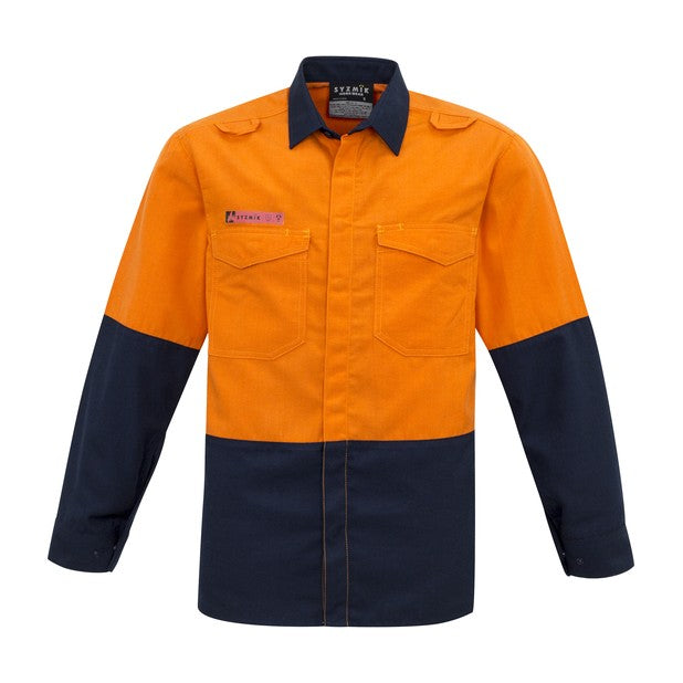 Syzmik Mens Hi Vis Spliced Shirt ZW138, worn by model