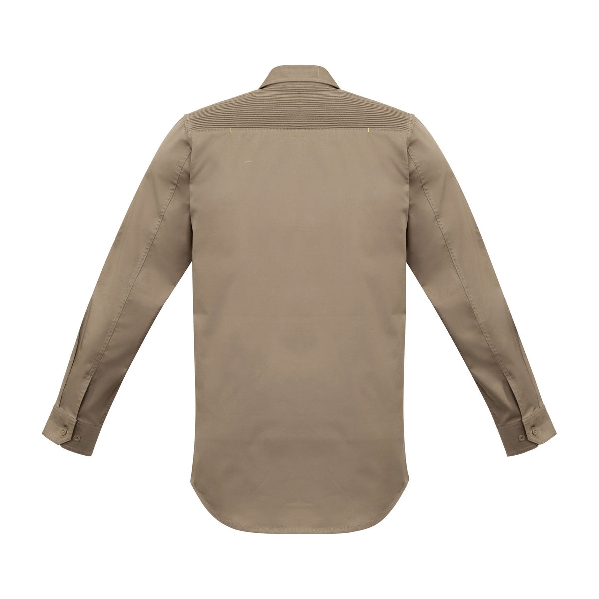 Syzmik Mens Streetworx L/S Stretch Shirt ZW350 in Khaki, view 2