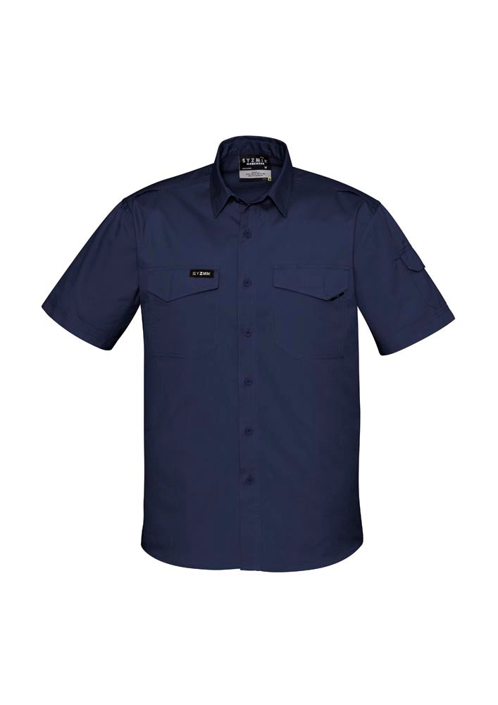 Syzmik Mens Rugged Cooling Short Sleeve Shirt ZW405 NAVY CLEARANCE