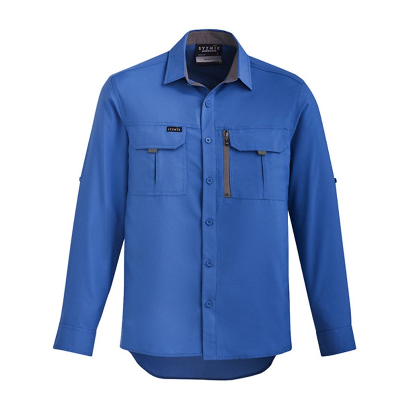 Syzmik Mens Outdoor L/S Shirt ZW460 in Blue