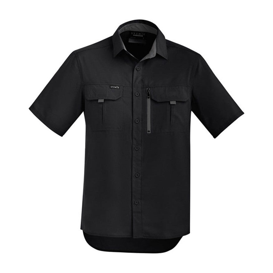 Syzmik Mens Outdoor S/S Shirt ZW465 in Black