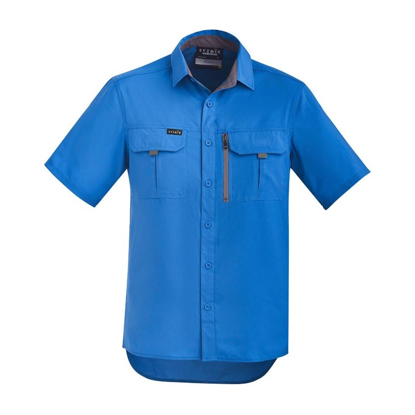 Syzmik Mens Outdoor S/S Shirt ZW465 in Cobalt