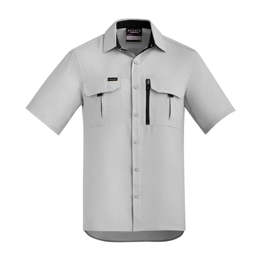 Syzmik Mens Outdoor S/S Shirt ZW465 in Stone