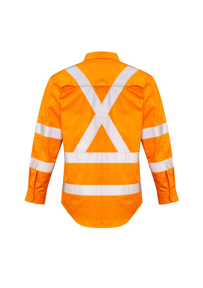 Syzmik Mens Hi Vis X Back Taped Long Sleeve Shirt ZW690