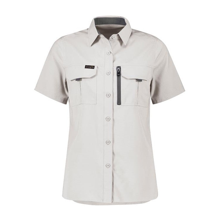Syzmik Womens Outdoor Short Sleeve Shirt ZW765 in Natural