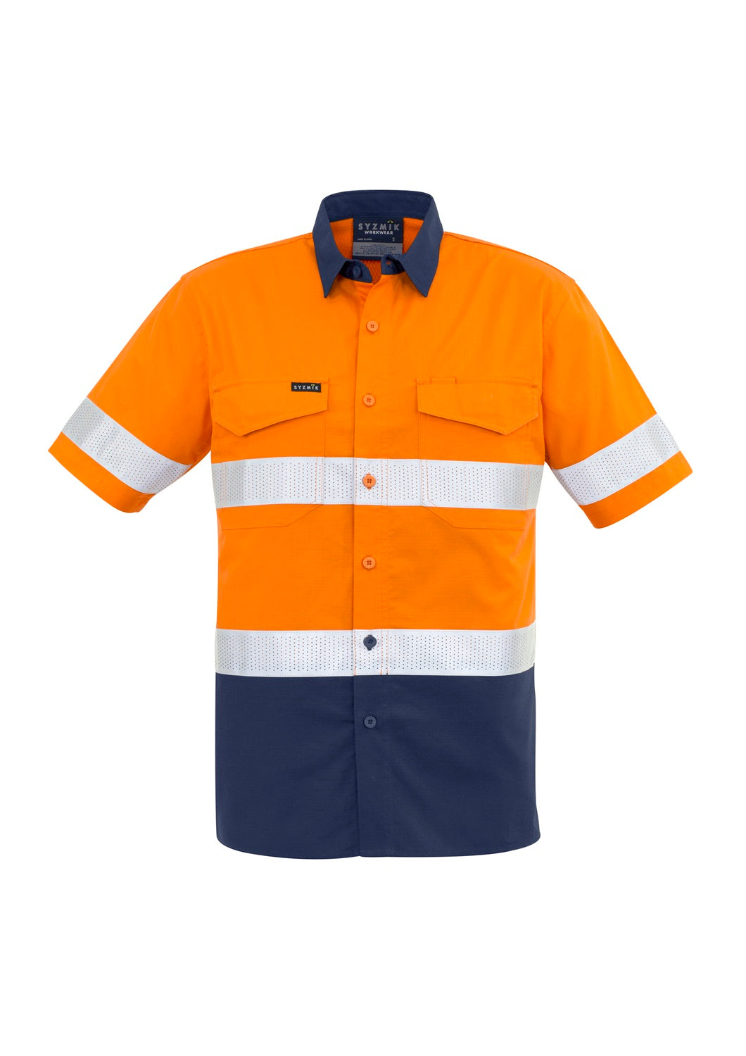 Syzmik Mens Rugged Cooling Hi Vis Taped Short Sleeve Shirt ZW835 CLEARANCE