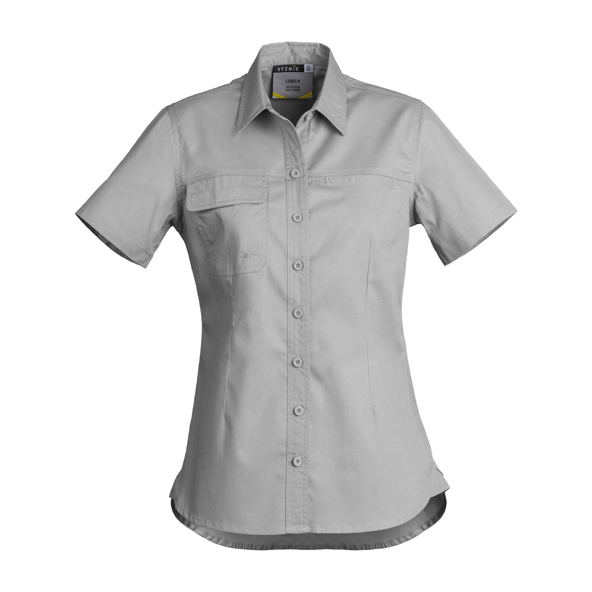 Syzmik Womens Lightweight Tradie Short Sleeve Shirt ZWL120 in Grey