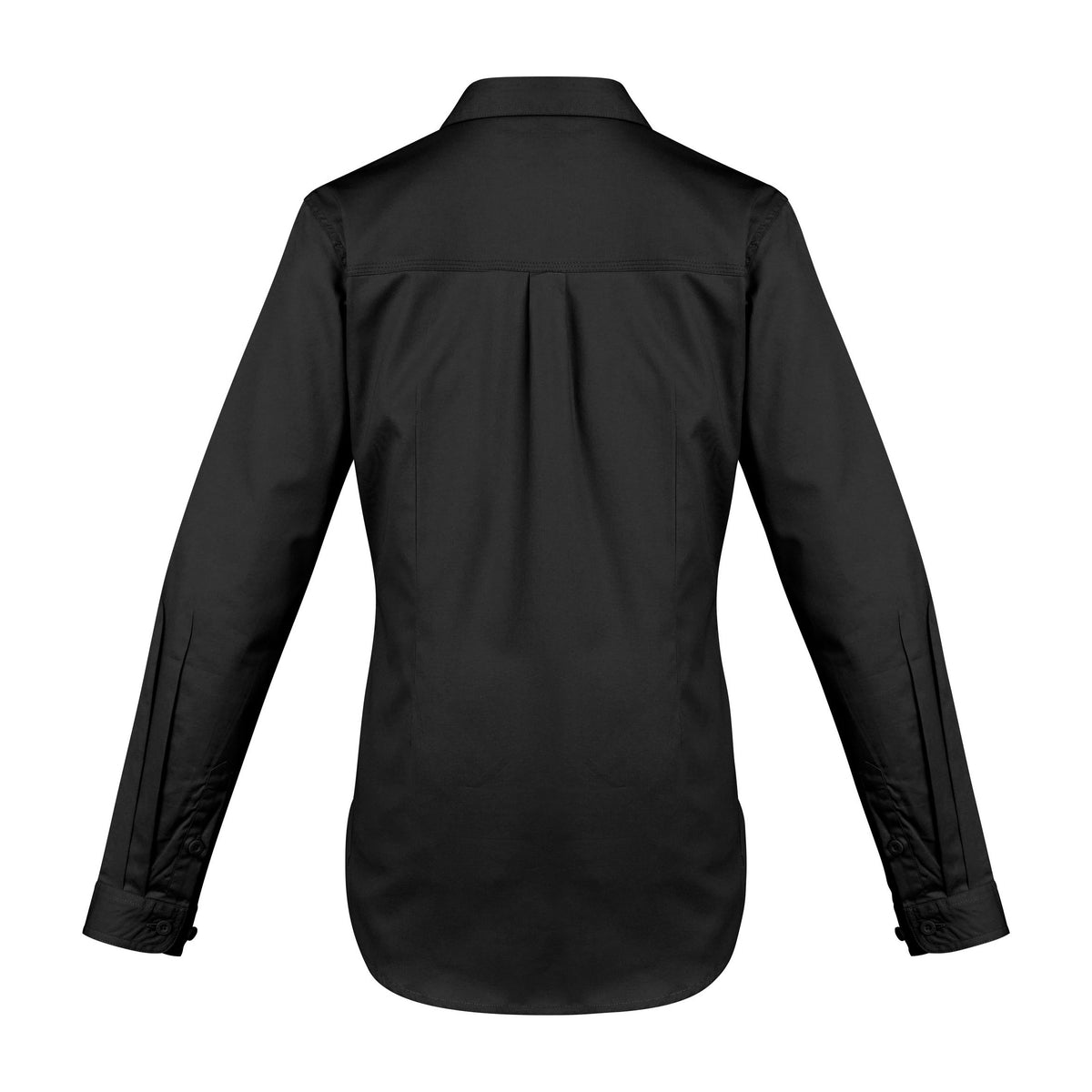 Syzmik Womens Lightweight Tradie Long Sleeve Shirt ZWL121 in Black, view 2