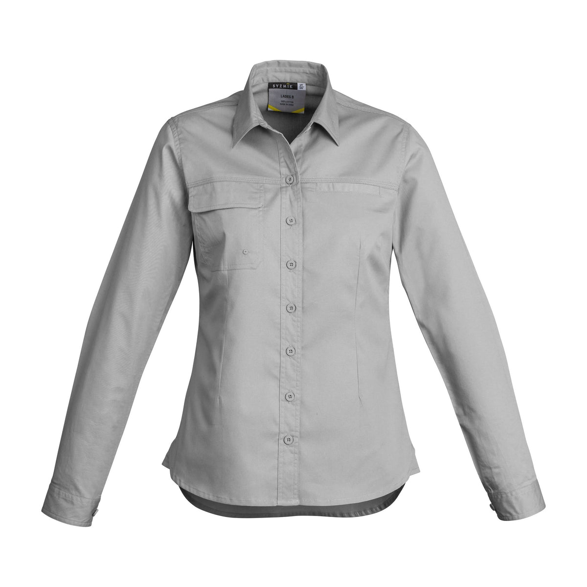 Syzmik Womens Lightweight Tradie Long Sleeve Shirt ZWL121 in Grey