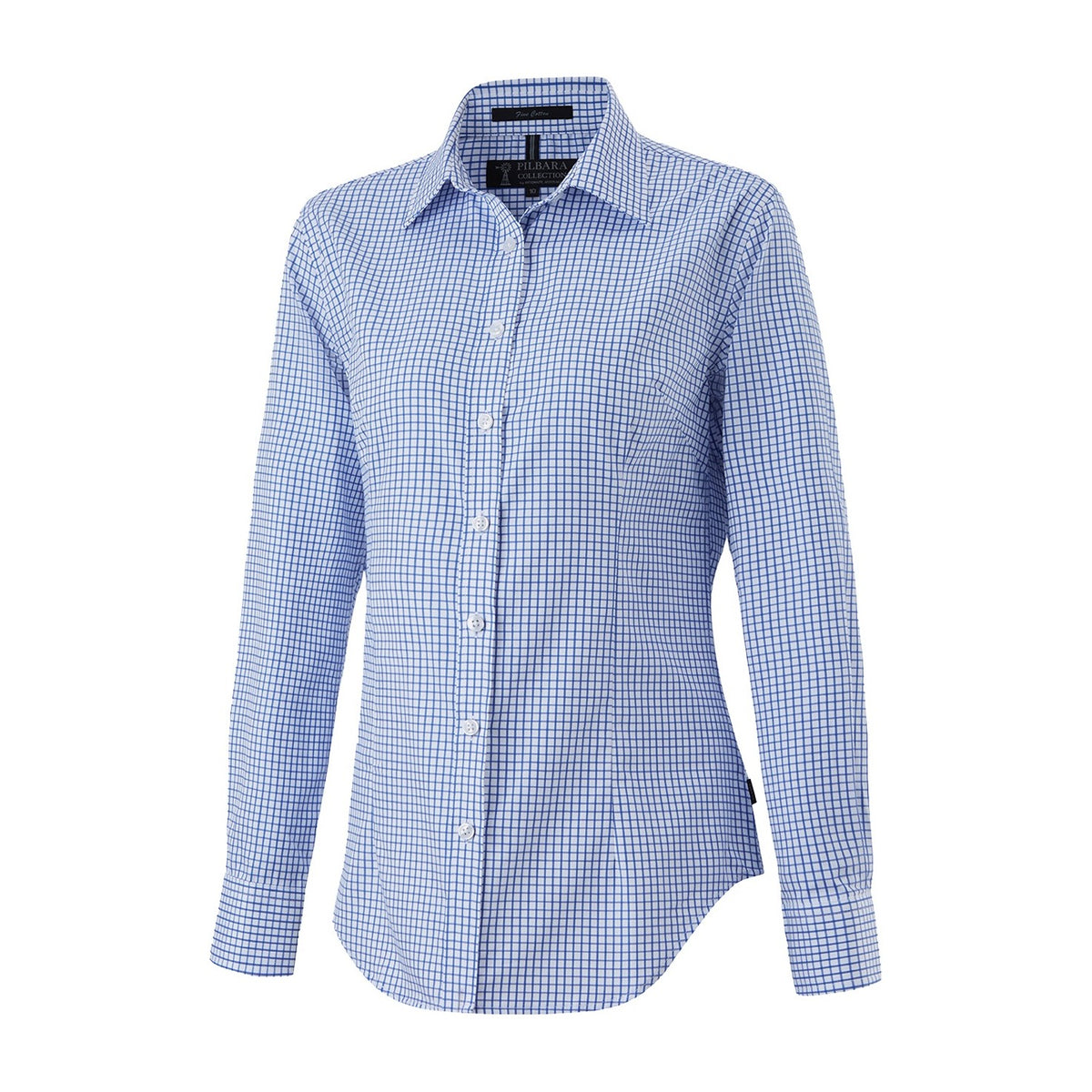 Pilbara Womens Long Sleeve Shirt RMPC115 in Blue/White
