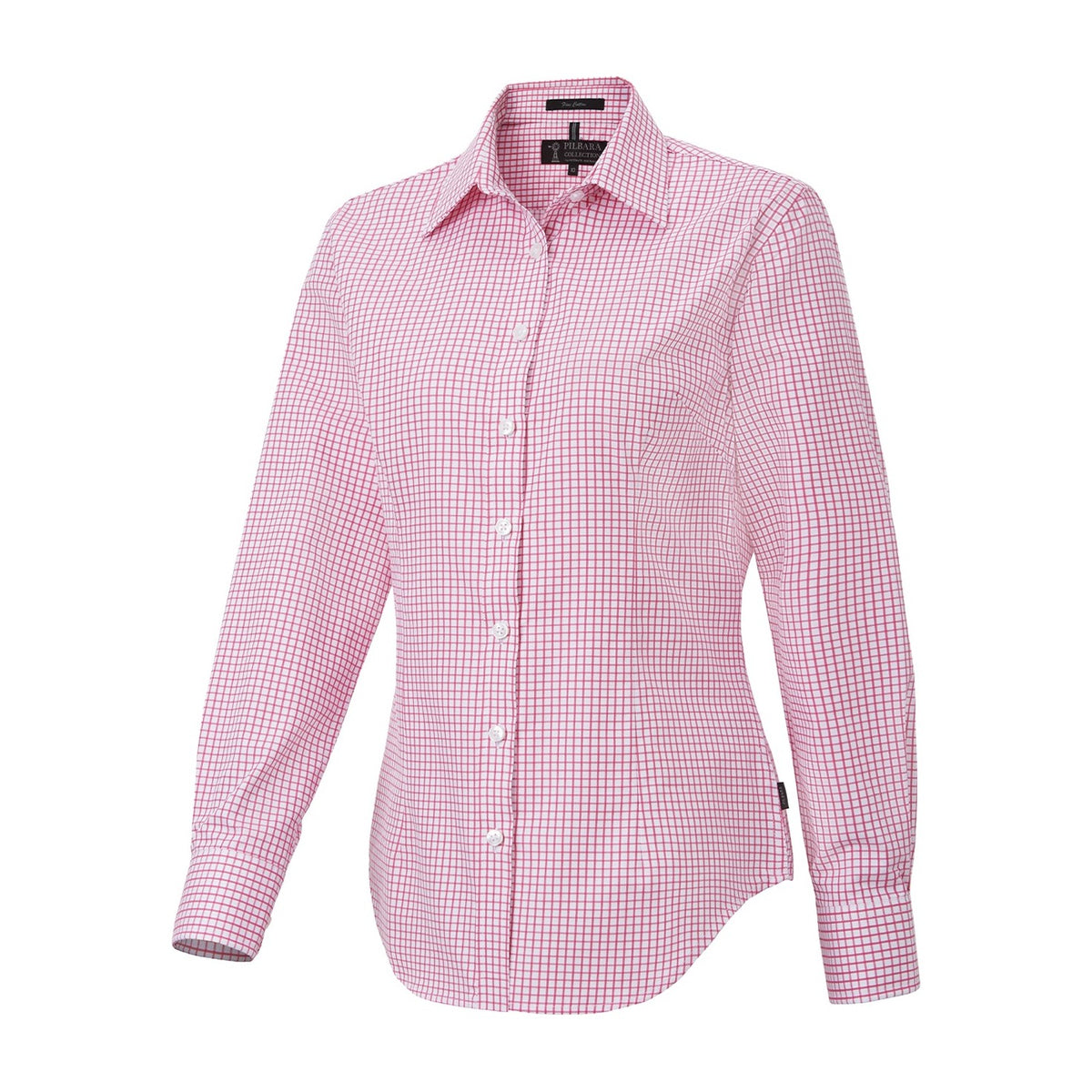 Pilbara Womens Long Sleeve Shirt RMPC115 in Pink/White