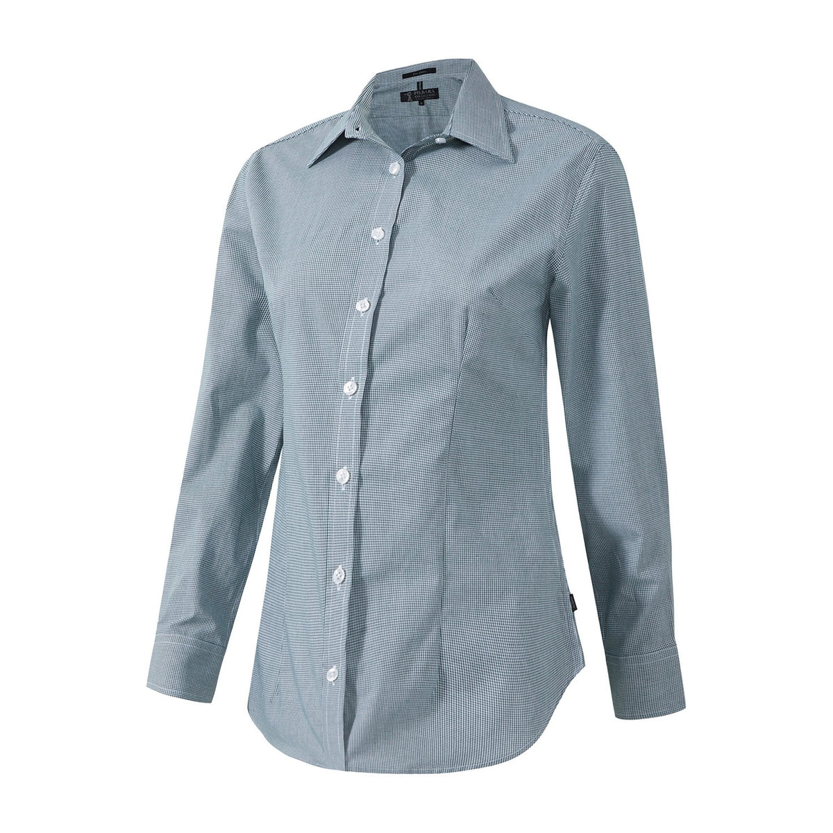 Pilbara Womens Yarn Dyed Check Long Sleeve Shirt RMPC069 in Green/White Mini Check