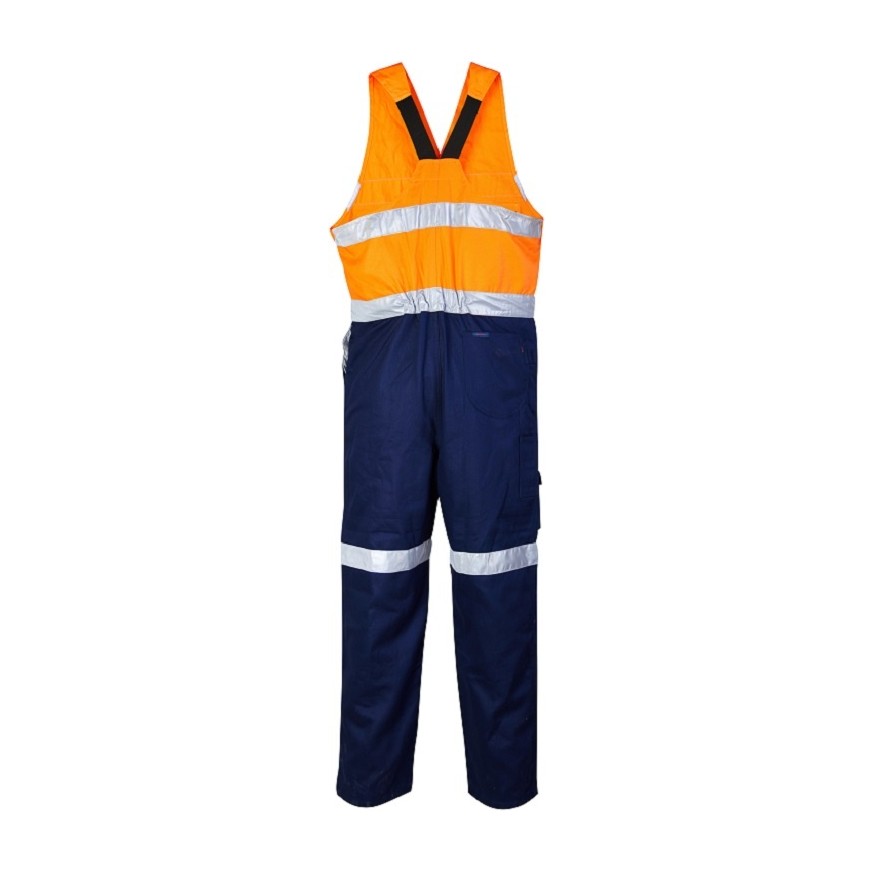 Ritemate 2 Tone Action Back Overall 50MM Reflective Tape RM909AR in Orange/Navy, back view