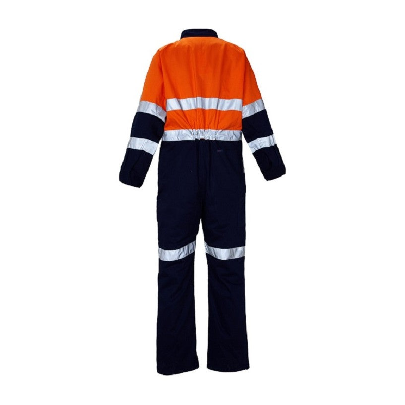 Ritemate 2 Tone Coverall 50MM Reflective Tape RM908CR in Orange/Navy, back view