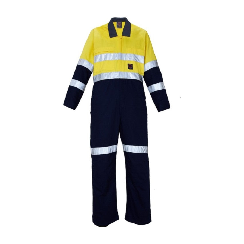 Ritemate 2 Tone Coverall 50MM Reflective Tape RM908CR in Yellow/Navy