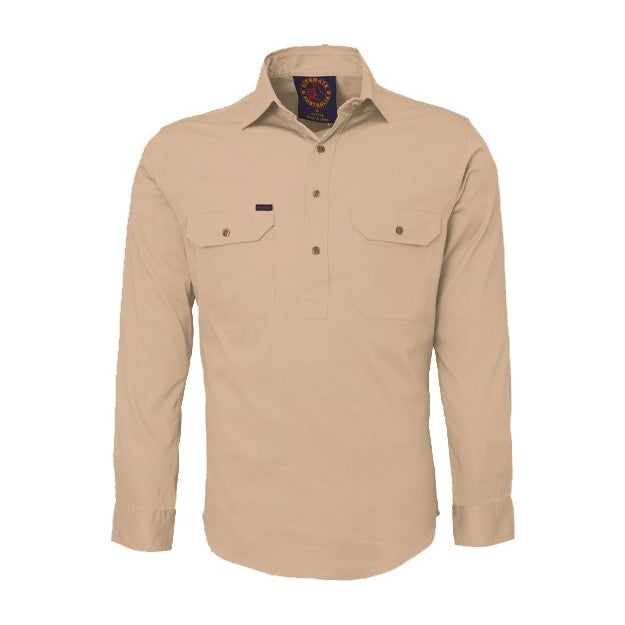 Ritemate Closed Front Long Sleeve Shirt RM100CF in Clay