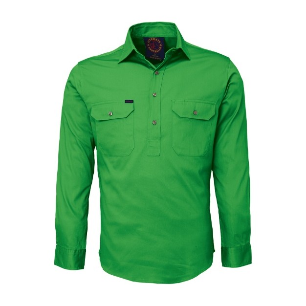 Ritemate Closed Front Long Sleeve Shirt RM100CF in Emerald