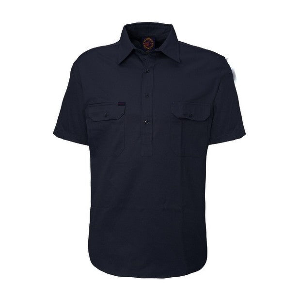 Ritemate Closed Front Short Sleeve Shirt RM100CFS in Navy
