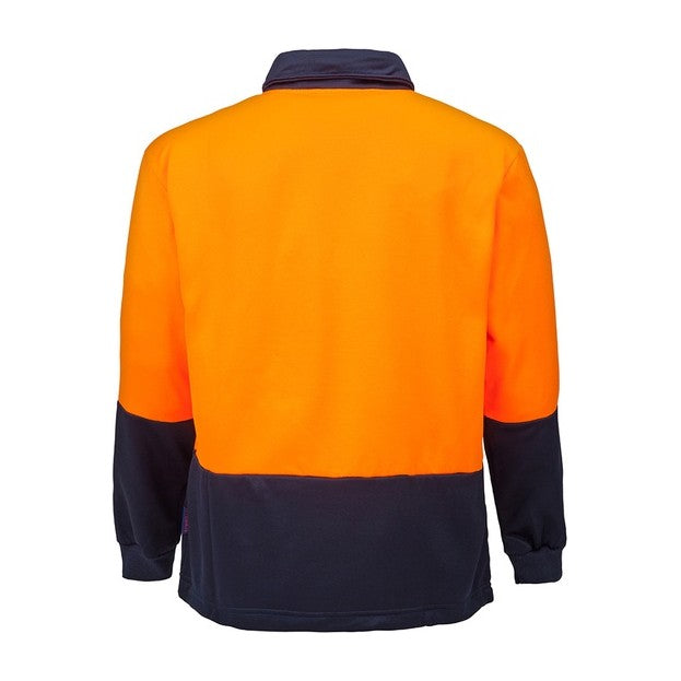 Ritemate Half Zip Fleece Pullover RM6012 in Orange/Navy, back view