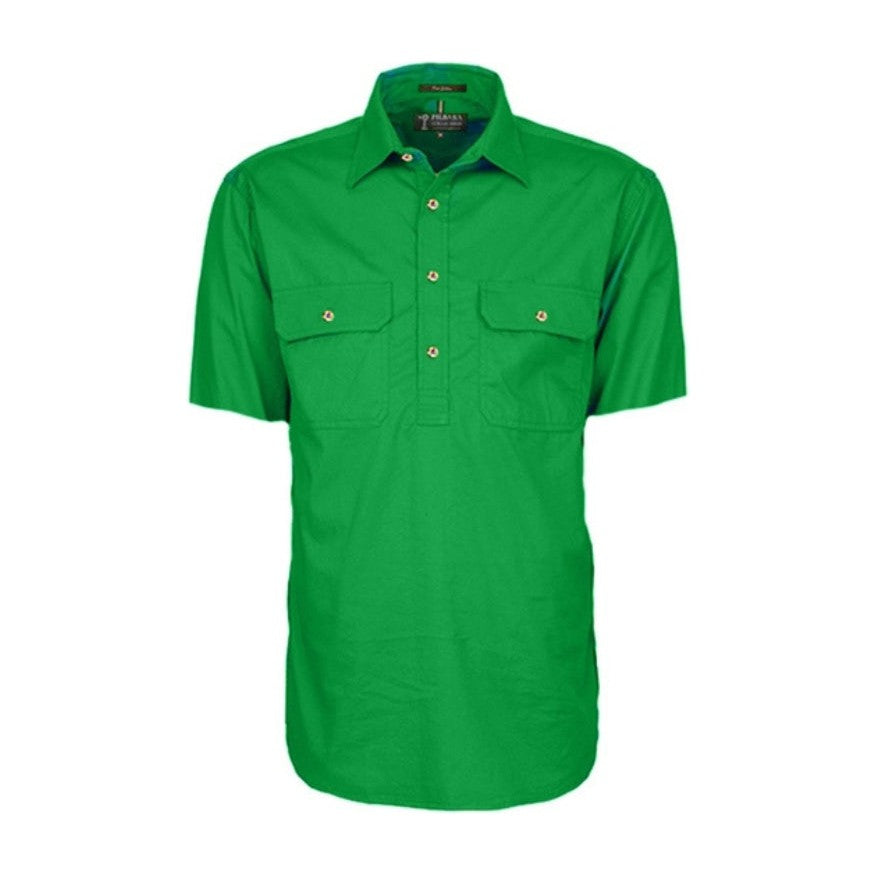 Pilbara Mens Closed Front Short Sleeve Shirt RM200CFS in Emerald