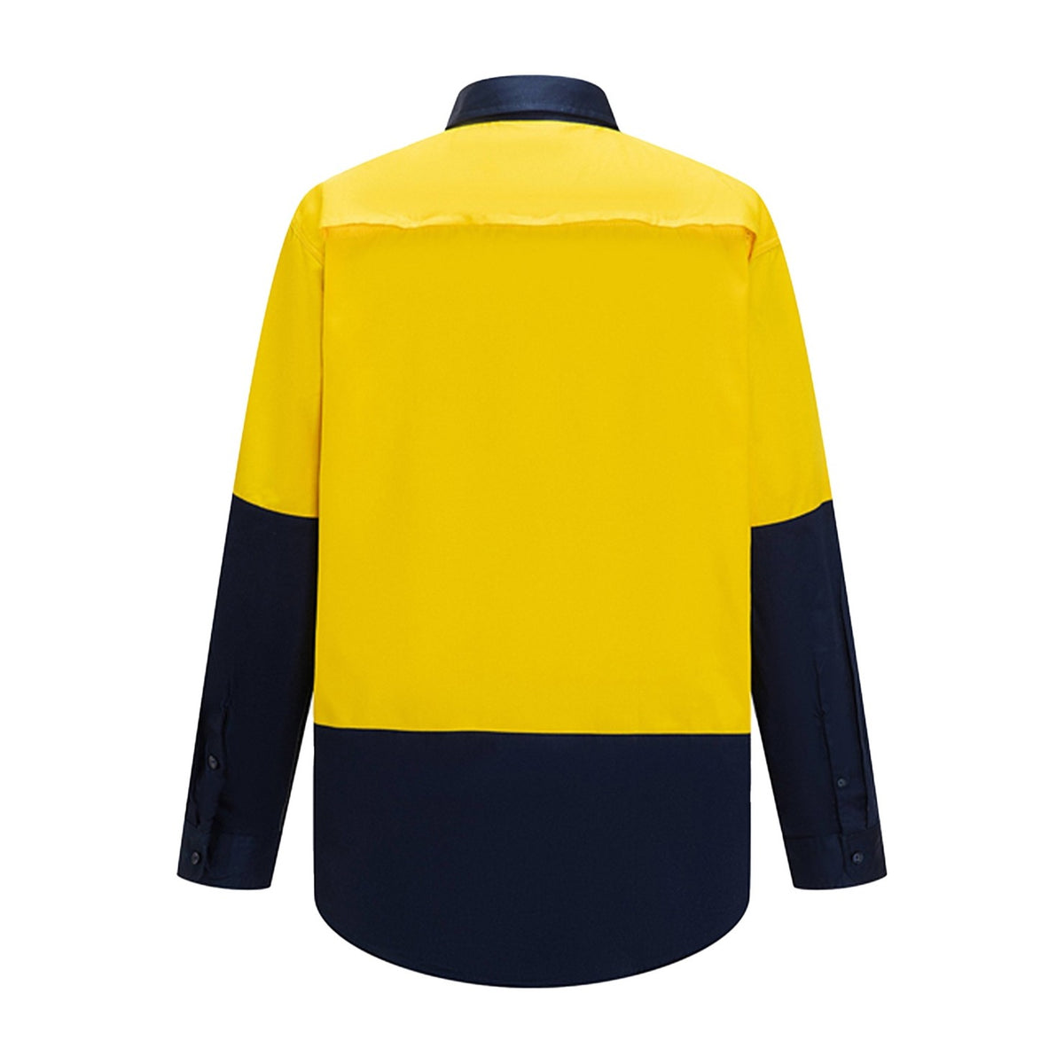 Ritemate Vented Closed Front Light Weight Long Sleeve Shirt RM107VCF in Yellow/Navy, back view