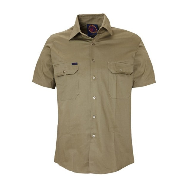 Ritemate Vented Open Front Light Weight Short Sleeve Shirt RM108V3S in Khaki