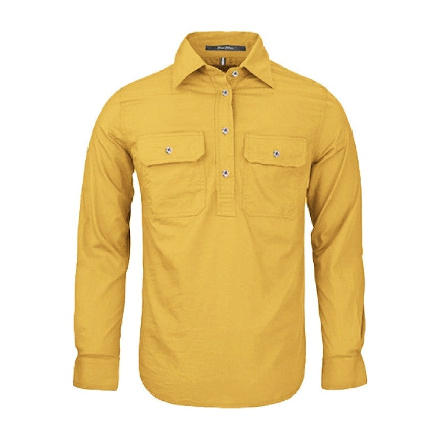 Pilbara Womens Closed Front Long Sleeve Shirt RM300CF in Yellowstone