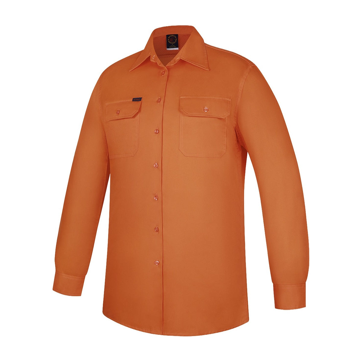 Ritemate Womens Vented Open Front Light Weight Shirt RM208V3 in Orange