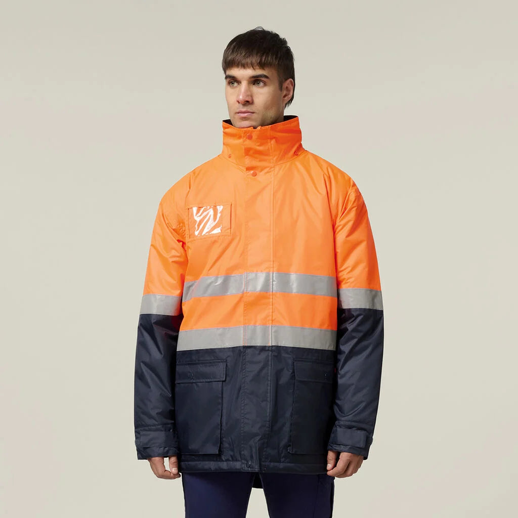 Hard Yakka Hi Vis 2 Tone Taped Quilted Waterproof Jacket Y06685 CLEARANCE