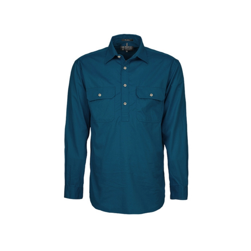Ritemate Mens Pilbara Closed Front Long Sleeve Shirt RM200CF - Diesel