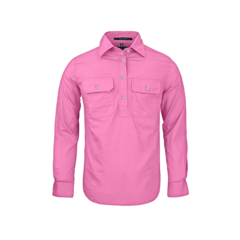 Ritemate Womens Pilbara Closed Front Long Sleeve Shirt RM300CF - Blush