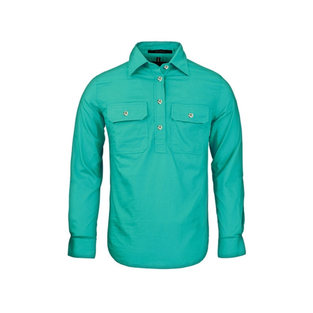 Ritemate Womens Pilbara Closed Front Long Sleeve Shirt RM300CF - Jade