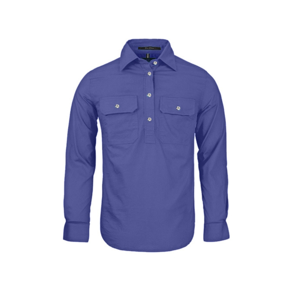 Ritemate Womens Pilbara Closed Front Long Sleeve Shirt RM300CF - Lavender