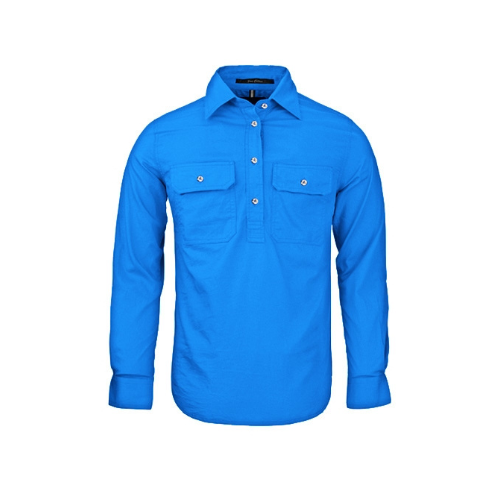 Ritemate Womens Pilbara Closed Front Long Sleeve Shirt RM300CF - Light Blue