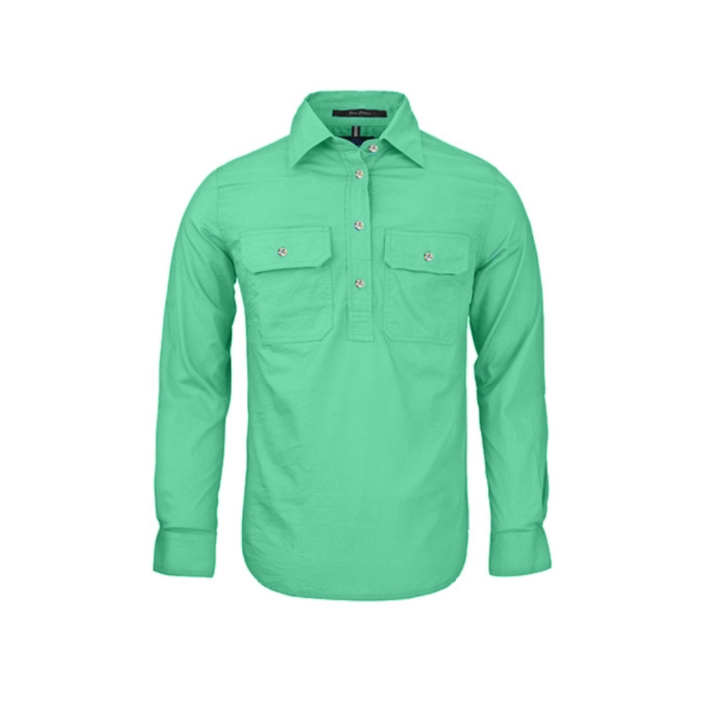 Ritemate Womens Pilbara Closed Front Long Sleeve Shirt RM300CF - Mint