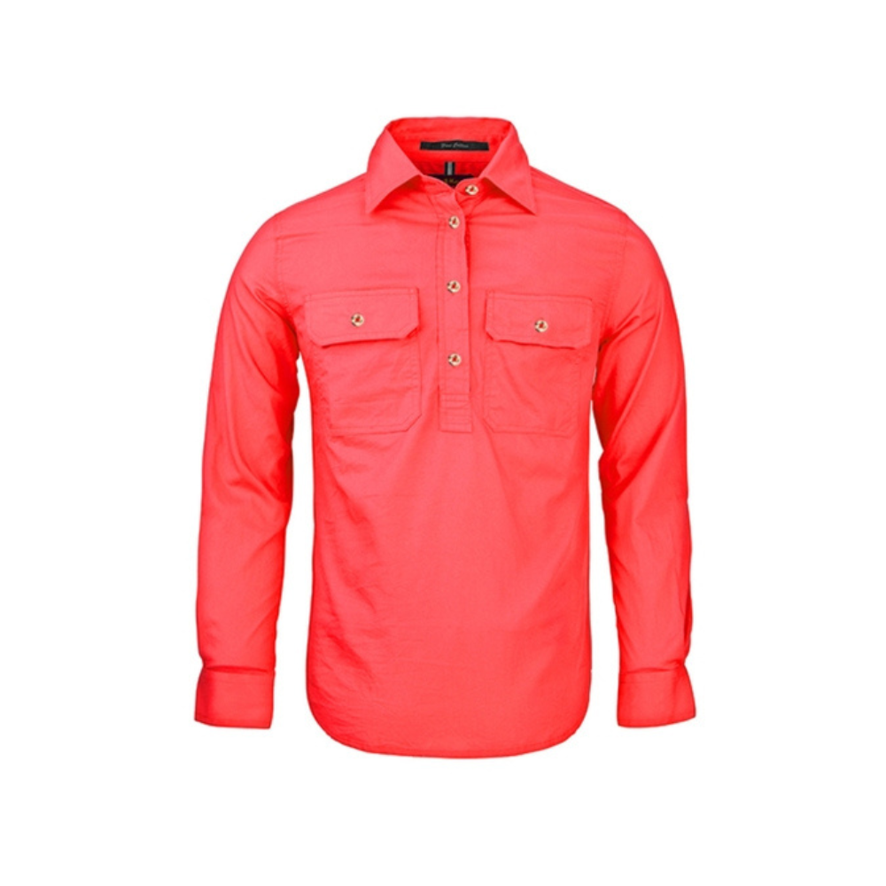 Ritemate Womens Pilbara Closed Front Long Sleeve Shirt RM300CF - Watermelon