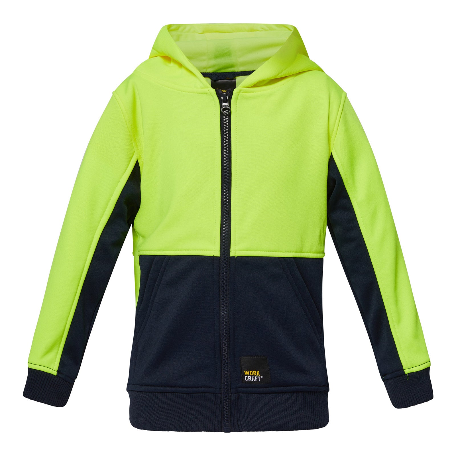 Workcraft Kids Hi Vis Zip Hoodie WK8015