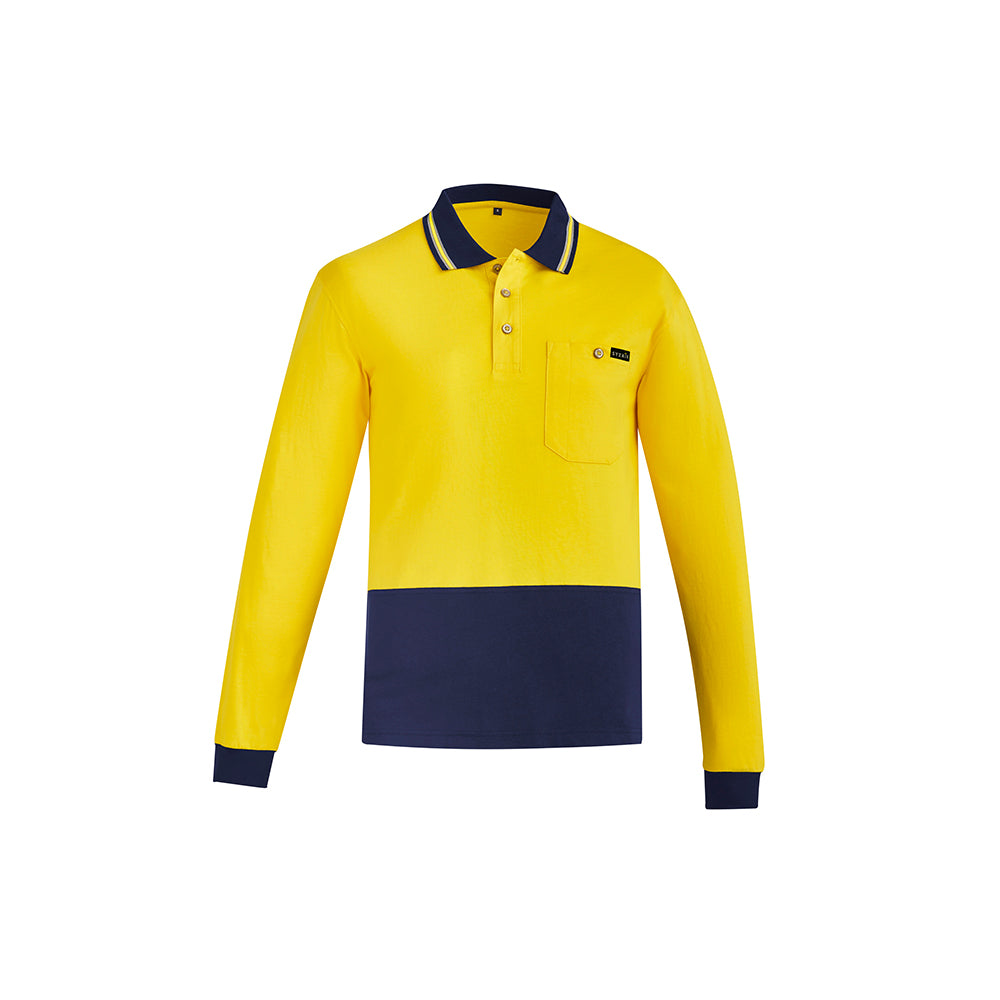 Syzmik Mens Hi Vis Cotton L/S Polo ZH430