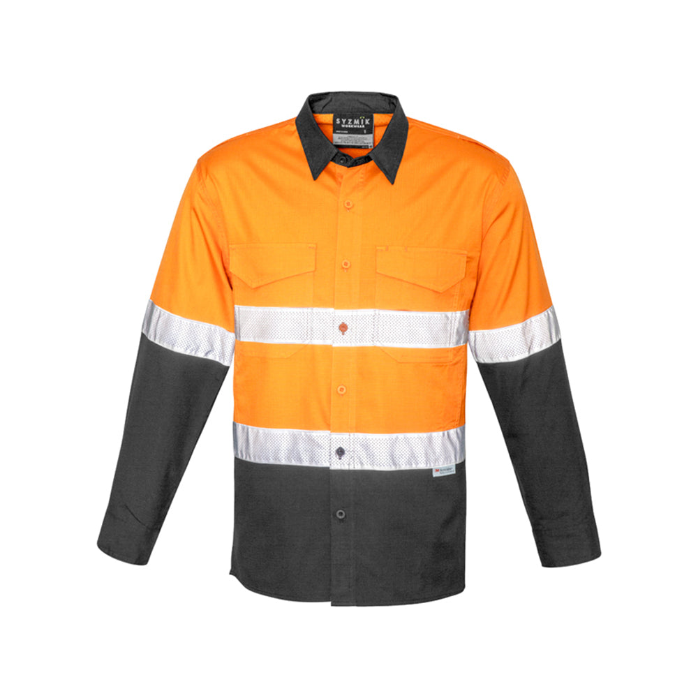 Syzmik Mens Rugged Cooling Taped Hi Vis Spliced Shirt ZW129
