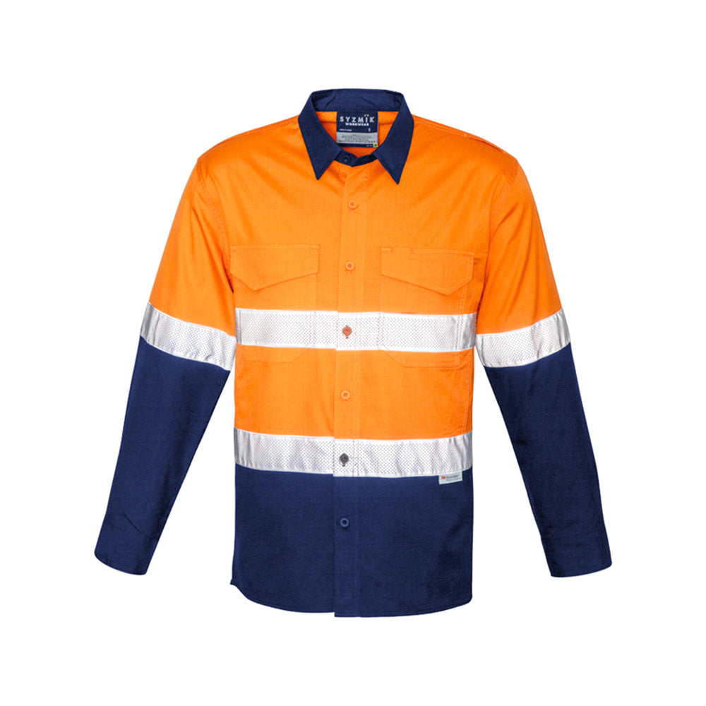 Syzmik Mens Rugged Cooling Taped Hi Vis Spliced Shirt ZW129 CLEARANCE