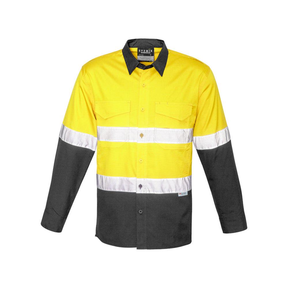 Syzmik Mens Rugged Cooling Taped Hi Vis Spliced Shirt ZW129