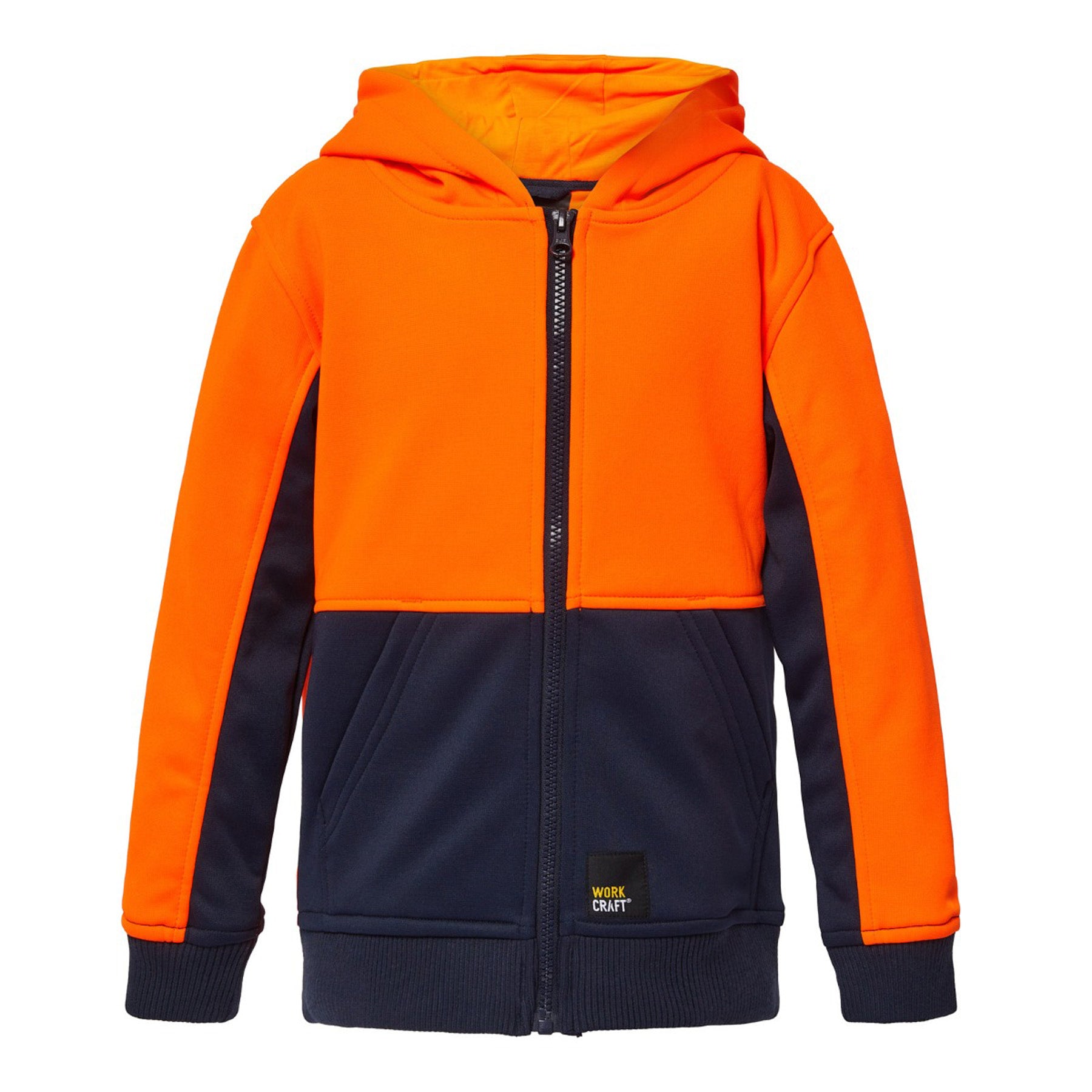 Workcraft Kids Hi Vis Zip Hoodie WK8015