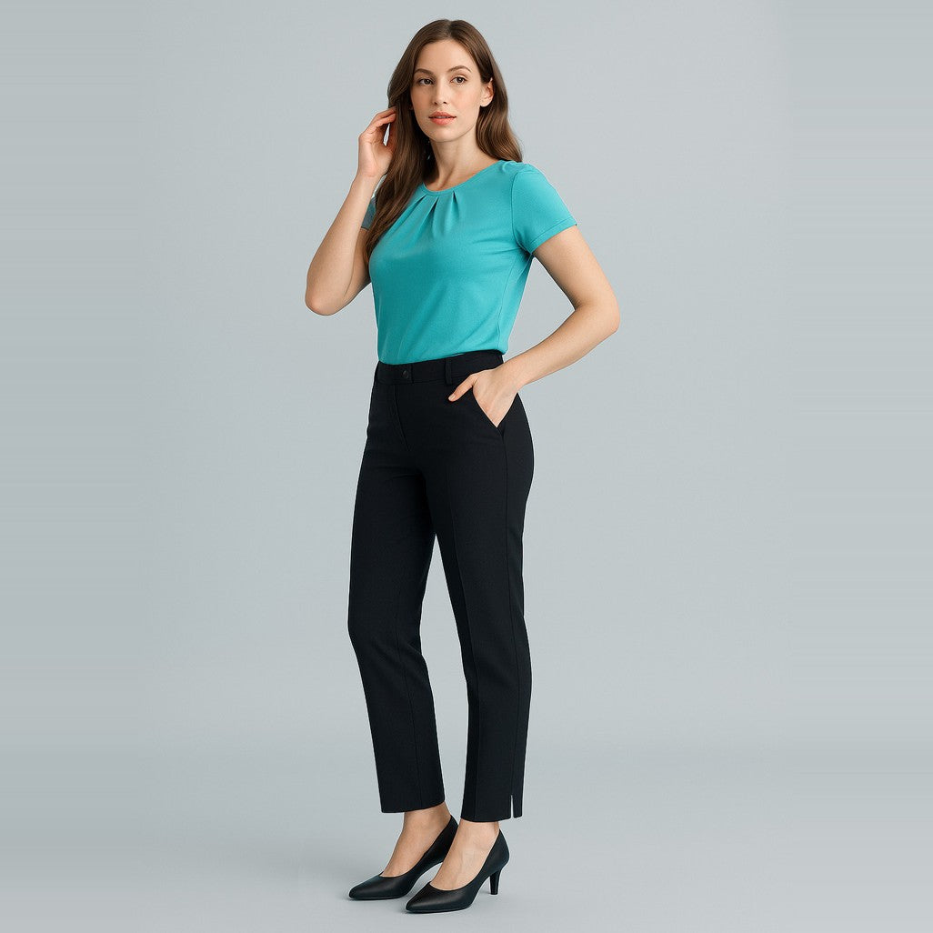 Biz Corporates Cool Stretch Womens Slim Leg Pant 10117, worn by model