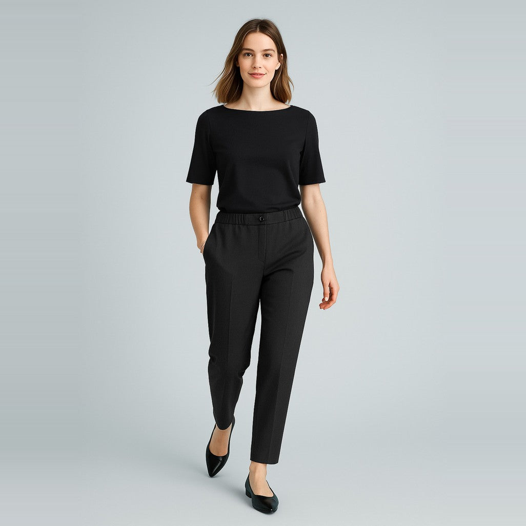 Biz Corporates Cool Stretch Womens Ultra Comfort Waist Pant 10123, worn by model