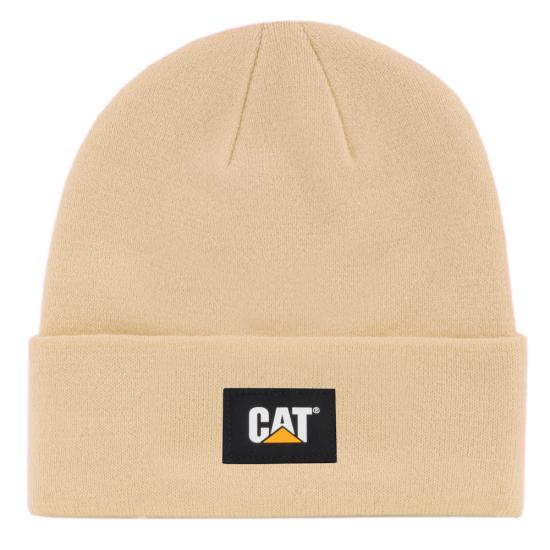 CAT Label Cuff Beanie Cream