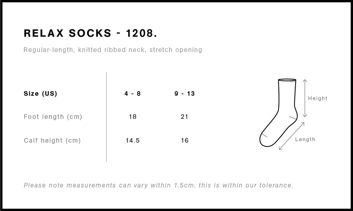 AS Colour Relax Socks 2 Pack 1208 size guide